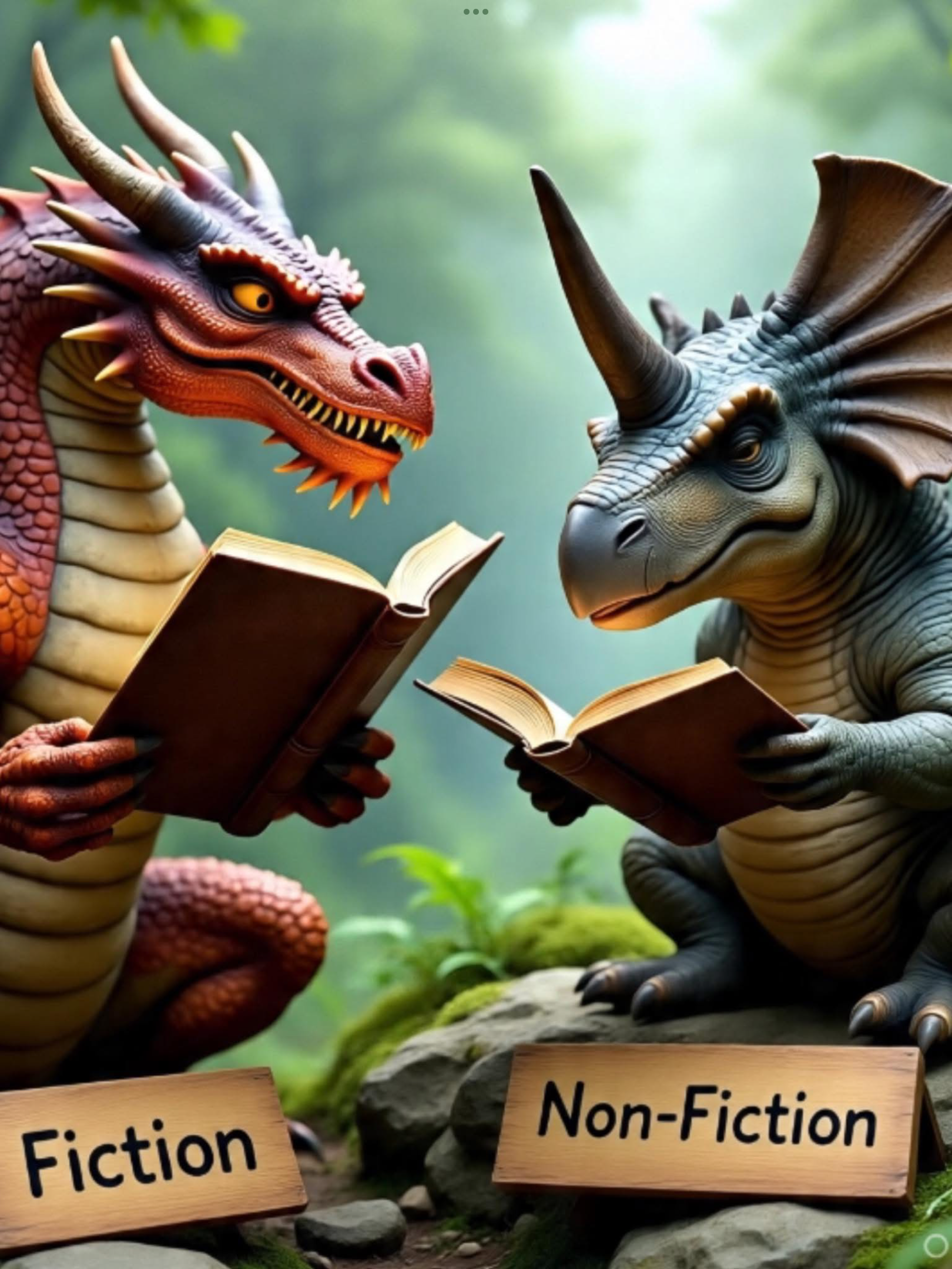 Fiction and Non-Fiction dragon display